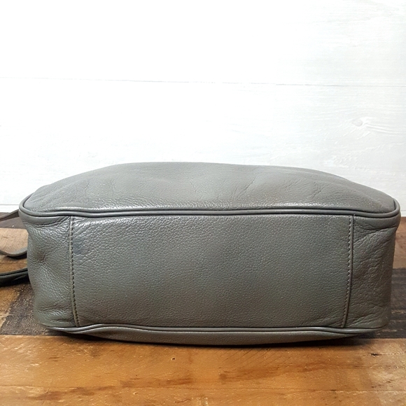 Tory Burch Leather Horsebit Satchel Crossbody Handbag Gray - Picture 5 of 16